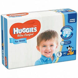 Підгузки Huggies Ultra Comfort 5 для хлопчиків (12-22 кг) 42 шт.