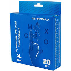Рукавички нітрилові NITROMAX універсальні, не опудрені (розмір XL), 20 шт.
