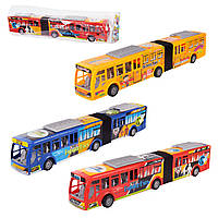 Автобус XY858 3 цвета, в пакете 19.5*60 см, р-р игрушки 54*8*10.5 см TZP170