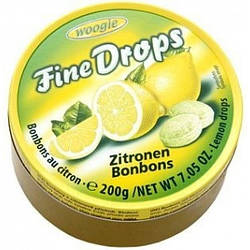 Льодяники Woogie Fine Drops Zitronen зі смаком лимона, 200 г