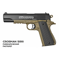 Crosman S1911KT Classic 1911 Spring Powered Air Pistol Kit With Sticky Target And 250 BBs, Multi