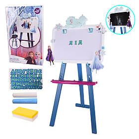 Дошка 2-х сторін D-3701 FROZEN (10шт) магніт. укр.букви+цифри, з крейдою, в кор. - 32 * 8 * 52 см, розчин іграшки - 41 * 38 * 92