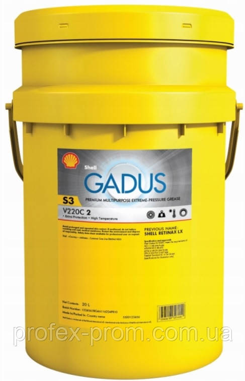 Тверде мастило Shell Gadus S3 V220 C 2, 18кг (шт.)