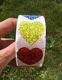 Наклейки для декору різнокольорові серця RESTEQ 500 шт/уп. Наклейки у вигляді сердець, фото 5