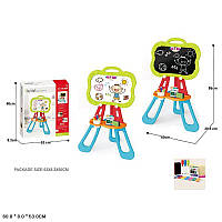 Мольберт 050-13 р-р в собранном виде86*38, 5*60см, двух-сторон., в комплекте 3 маркера, мел, стиралка, в