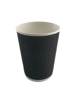 Гофра стакан чорний 350мл (30шт)