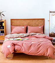 Постільна білизна двухколірна двухспальна Colorful Home Satin - Solid Color колір терракот