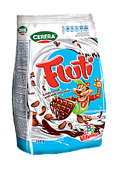 Сухі корисні сніданки русткі зернові пластівці Fluti з молочним шоколадом для дітей 250г TM Cerera Литва
