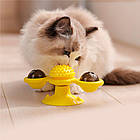 Іграшка для кота Rotate Windmill NJ-509 / Інтерактивний Спіннер з котячою м'ятою та світлодіодною кулею, фото 9