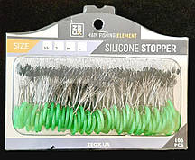 Стопори для риболовлі ZEOX Silicone BK S (100*6шт)