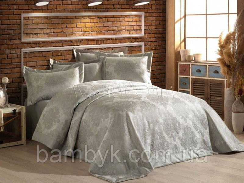 Покривало З Наволочками Жакардове Gardine's DIVA GRI 240x260 Туреччина