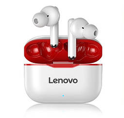 Бездротові bluetooth-навушники-гарнітура Lenovo LP1 TWS 5.0 Червоний
