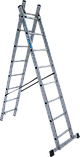 Алюмінієва двосекційна розкладна драбина VHR Т 2х8 сходинок 2.16-3.47 м, фото 2