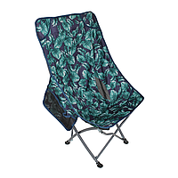 Раскладной стул Lesko S4576 Green leaves туристический для отдыха дачи рыбалки 60*95*38 см