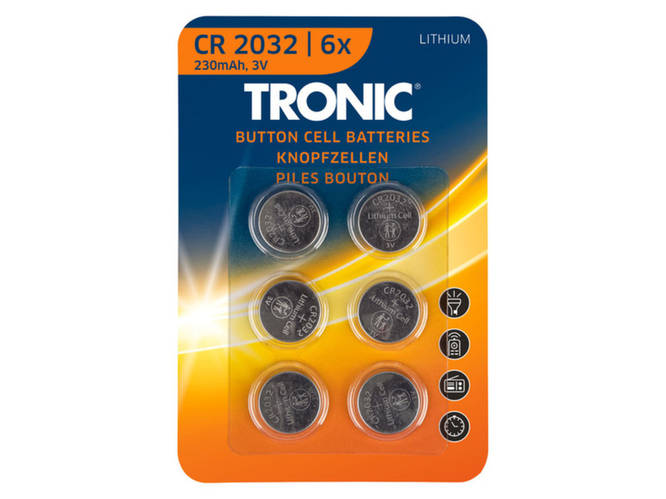 Батарейки TRONIC CR 2032 Lithium, 3V, 6 шт, таблетка CR 2032 (ID ...