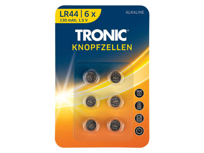 Купить Батарейки TRONIC LR 44 Alkalines, 1,5 V, 6 шт, батарейка ...