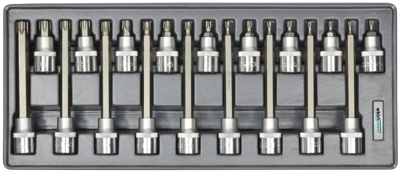 Набір головок зі вставкою Torx 1/2" Т20-Т60 18од ложемент