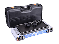 Газова плита Happy Home на 2 конфорки з грилем, лопаткою та кухонними щипцями