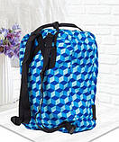 Рюкзак сумка женский, подростковый, школьный, повседневный для девочки подростка сине-голубой 3D принт, фото 4