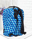 Рюкзак сумка женский, подростковый, школьный, повседневный для девочки подростка сине-голубой 3D принт, фото 2