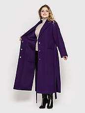 Кашемірове довге пальто до 58 розміру фіолетове, фото 3