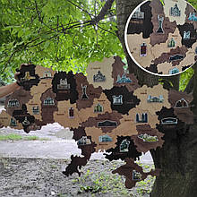 Мапа України. Панно на стіні. Об'ємна карта України 100 см