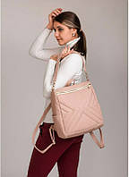 Подростковый женский школьный рюкзак-сумка пудра для девочки старшеклассницы 8, 9, 10, 11 класс, студентки
