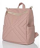 Підлітковий жіночий шкільний рюкзак-сумка пудра для дівчинки старшекласниці 8, 9, 10, 11 клас, студенти, фото 5