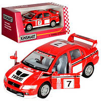 Машинка Kinsmart 5 '' KT5048W (Red) Червоний MITSUBISHI LANCER EVOLUTION VII WRC, World-of-Toys