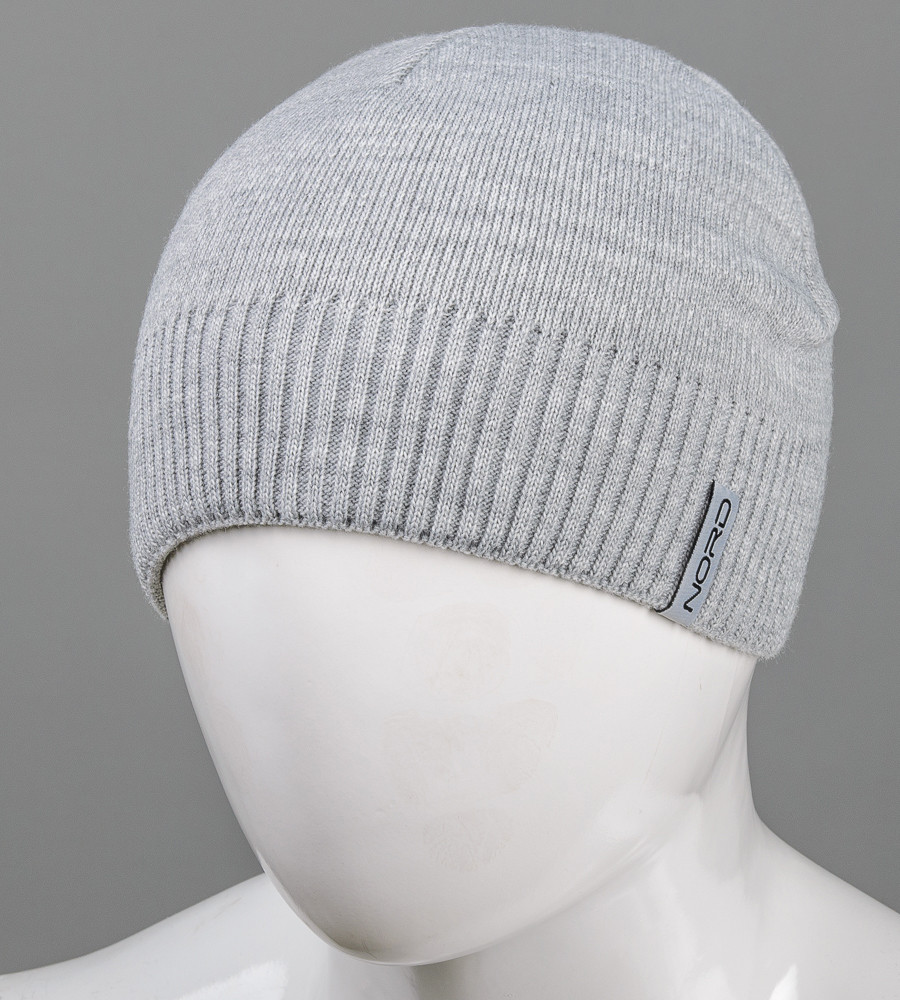 Шапка чоловіча 4-кл. без закота (С2213), Сірий меланж, фото 1