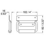Ручка Н1030zR скоба з фіксатором, 90 градусів та грифом Сталева оцинкована, фото 3