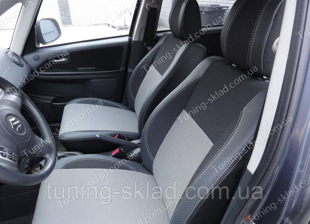 Чохли на сидіння Сузукі SX4 хетчбек (чохли з екошкіри Suzuki SX4 стиль Premium), фото 1