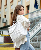 Рюкзак - сумка белый женский, подростковый, школьный для девочки подростка старшеклассницы 8 9 10 11 класс