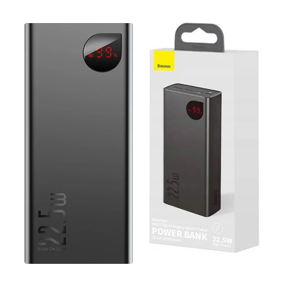 Зовнішній акумулятор (Power Bank) Baseus Adaman Metal Digital Display 30000mAh 22.5W Black (PPIMDA-C0A)