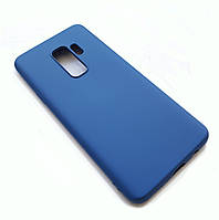 Силиконовый чехол soft touch с микрофиброй для Samsung Galaxy S9 синий