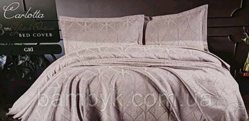Покривало З Наволочками Жакардове Karina Home CARLOTTA GRI 250x260 Туреччина