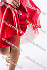 Червона пишна спідниця на гумці для дівчинки в українському стилі Даринка, тканина атлас, 4,5,6,7,8,9,10,11років, фото 2