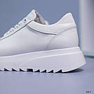 Шкіряні жіночі білі кросівки, фото 5