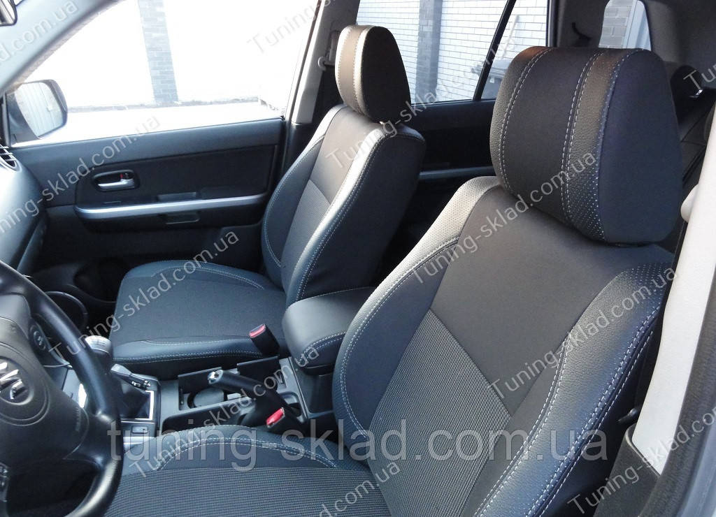 Чохли на сидіння Сузукі Гранд Вітара 2 (чохли з екошкіри Suzuki Grand Vitara 2 стиль Premium), фото 1
