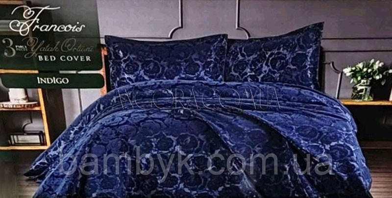 Покривало З Наволочками Жакардове Karina Home FRANCOIS INDIGO 250x260 Туреччина