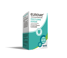 Вітамінно-мінеральний комплекс Eurovit Multilong Immune для імунітету Євровіт Мултиленг у капулах