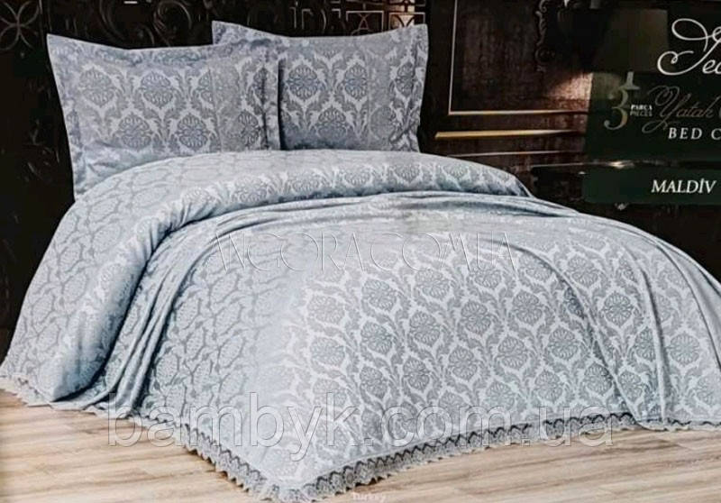 Покривало З Наволочками Жакардове Karina Home JEDA MALDIV 240x240 Туреччина