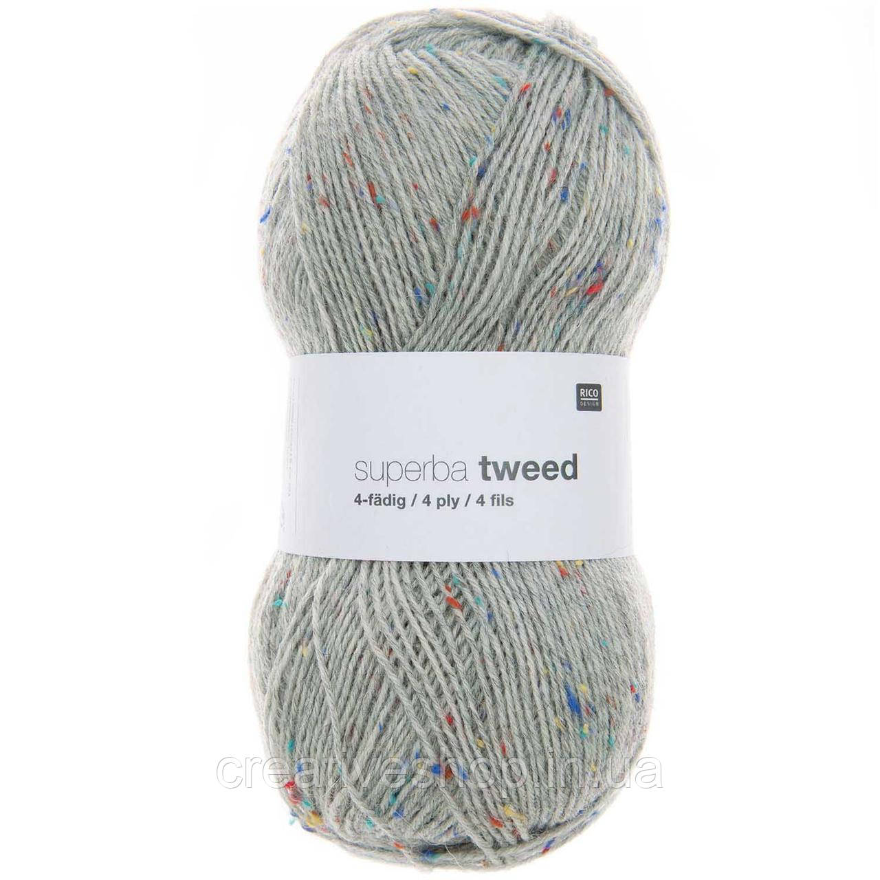 Пряжа Rico Superba Tweed 4-ply (колір 007 Gris Clair)