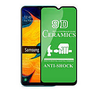 Стекло Ceramic для Samsung Samsung A01 / M01 Защитное Glass гибкое керамическое Глянцевое Черное
