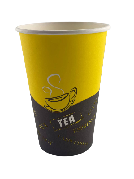 Стакан 1-шаровий з малюнком "Tea" - 330мл (жовтий) (50шт)