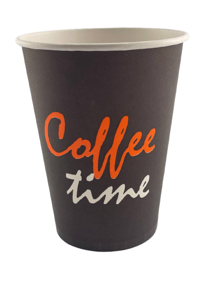 Стакан 1-шаровий з малюнком "Coffe Time" - 250мл (коричневий)(50шт)