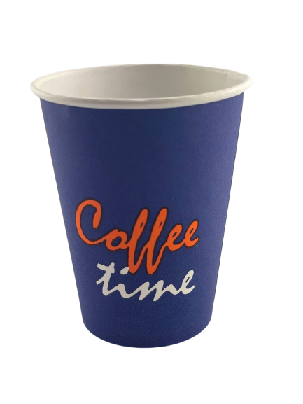 Стакан 1-шаровий з малюнком "Coffe Time" - 250мл (синій) (50шт)