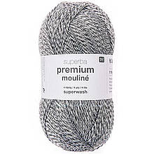Пряжа Rico Mouline 4-ply (цвет 003 серо-белый)