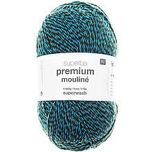 Пряжа Rico Mouline 4-ply (цвет 007 бирюзово-оливковый)