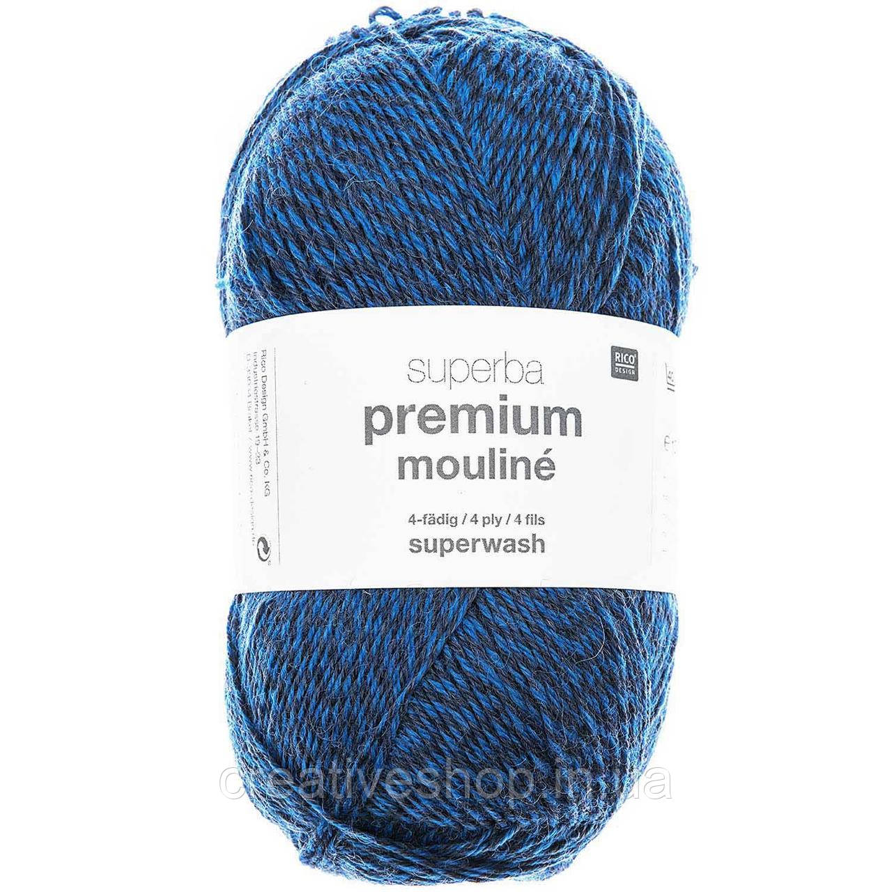 Пряжа Rico Mouline 4-ply (цвет 008 серо-голубой)
